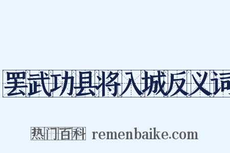罢武功县将入城反义词是什么意思的图片